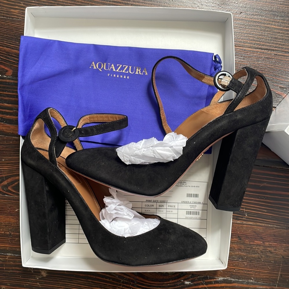Aquazzura sweet thing suede black pump